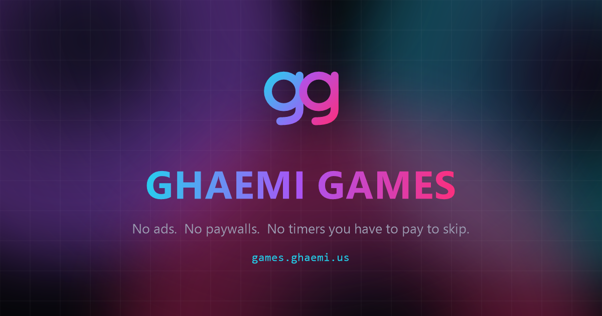 Ghaemi Games catalogue artwork
